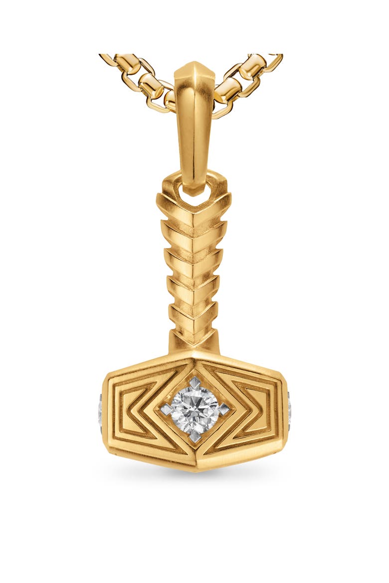 Thor Hammer Amulet, Alternate, color, GOLD