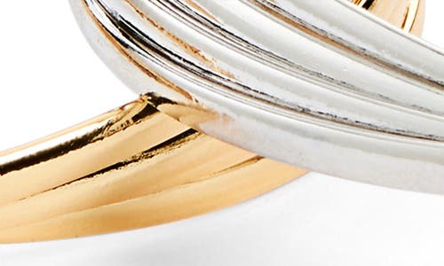 Tasha Pack Of 2 Mixed Metal Twist Cuff Bracelet In Gold