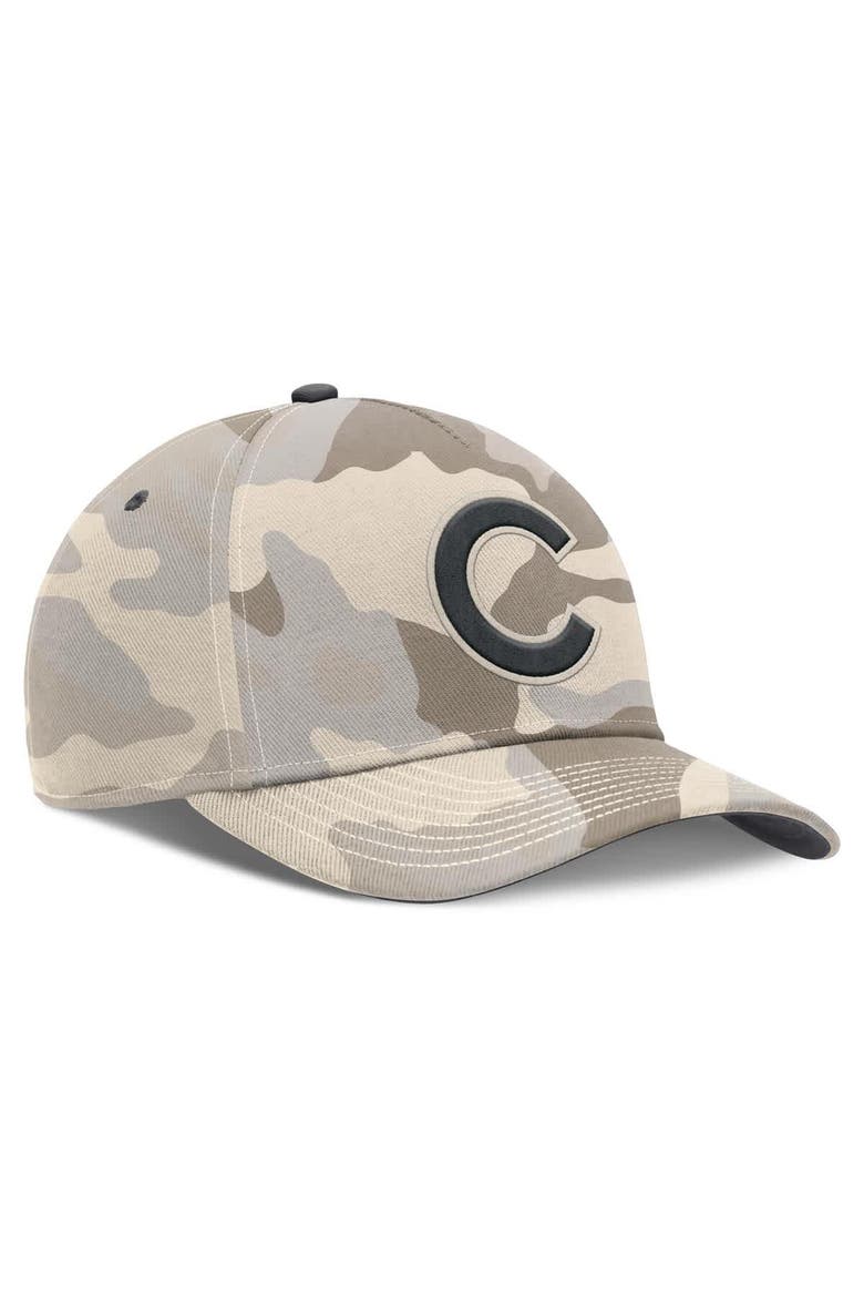 Men's Nike Natural Chicago Cubs Camo Pack Rise Adjustable Hat, Alternate, color, Natural