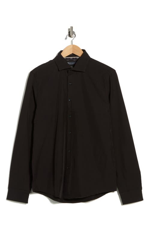 Denim And Flower Solid Black Performance Button-up Shirt In Brown