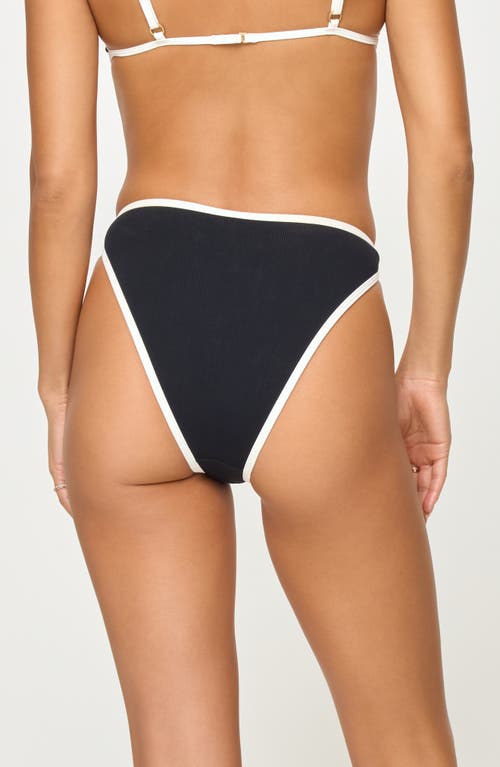 L*space Lspace Kourt High Waist Bikini Bottoms In Black/cream