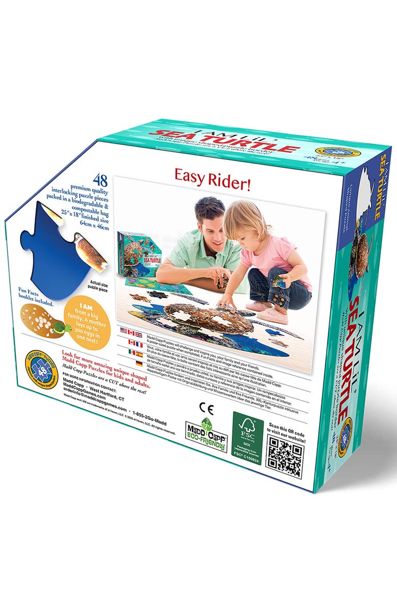Madd Capp I Am Lil Sea Turtle 48 piece Animal Shaped Puzzle, Alternate, color, Multicolored