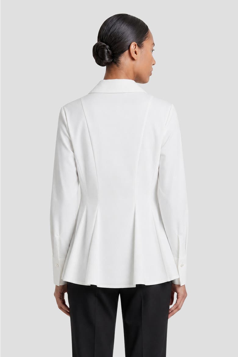x Anna Marie Peplum Stretch Cotton Blouse, Alternate, color, White