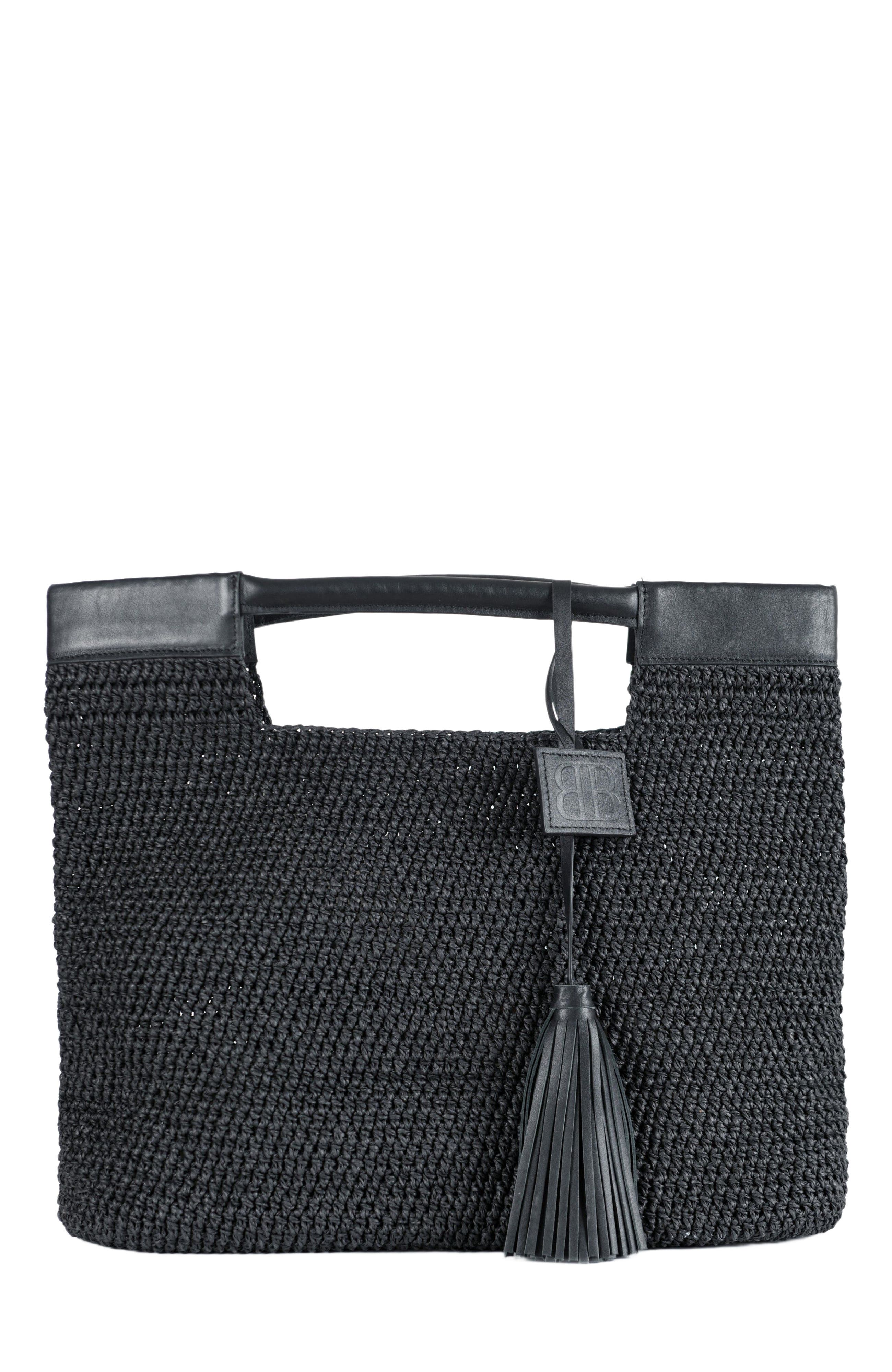 Forever & Always Shoes Gabriella Hand Woven Shoulder Bag with Leather Straps, Main, color, 