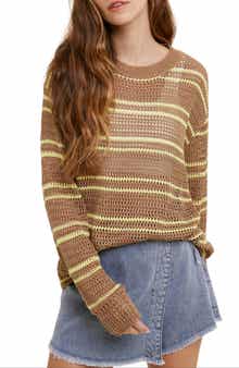 WISHLIST Stripe Open Knit Sweater