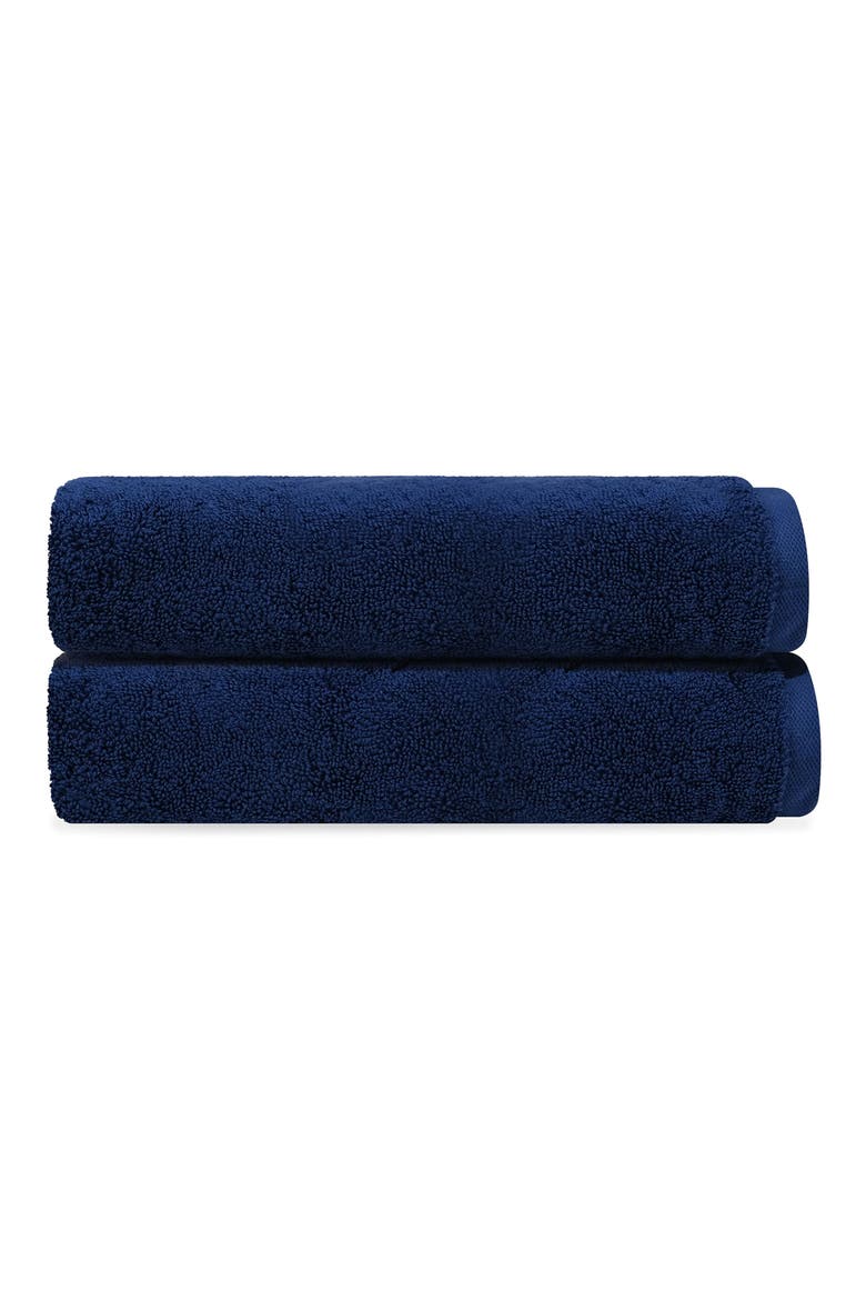 Puresoft 2-Piece Turkish Cotton Bath Sheet, Main, color, NAVY