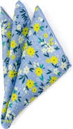 Cufflinks, Inc. Blue Floral Silk Blend Pocket Square
