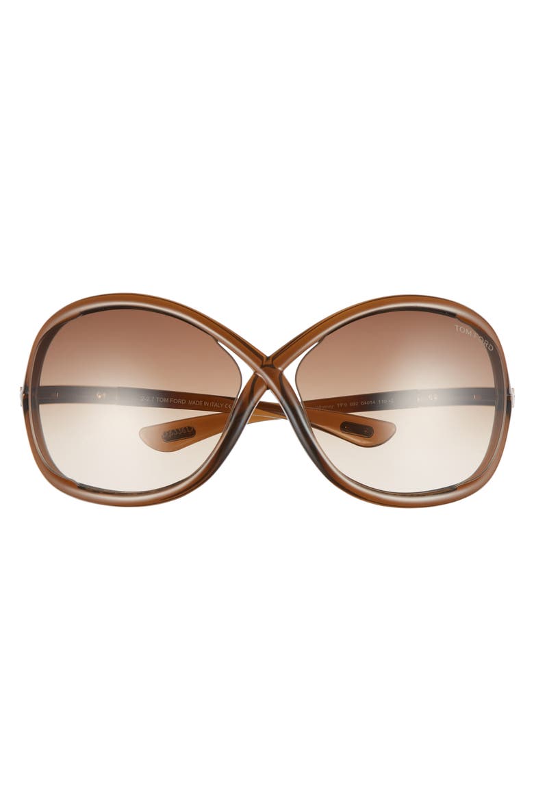 'Whitney' 64mm Open Side Sunglasses, Alternate, color, DARK BROWN