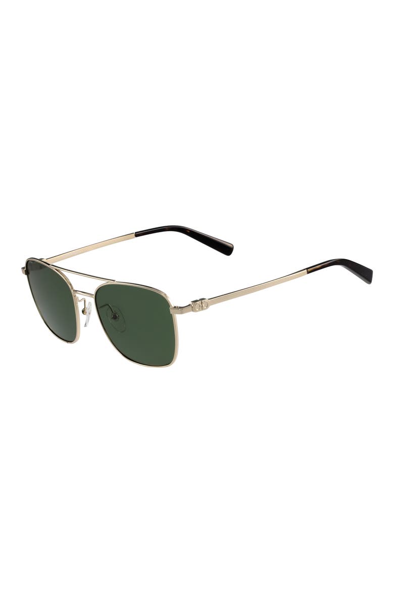 Salvatore Ferragamo Gancio 53mm Navigator Sunglasses, Alternate, color, GOLD