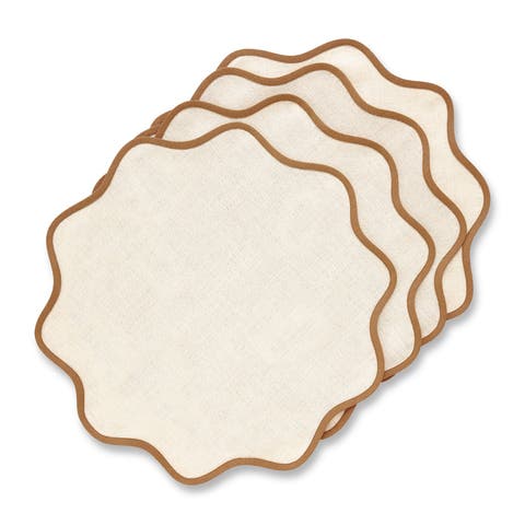 Linen Round Placemats - Giselle Scallop Edge, 16 Round
