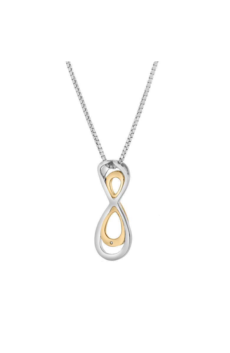LuvMyJewelry Calirae Sterling Silver 0.02 Ct Two Tone Diamond Infinity Necklace, Alternate, color, Two-Tone Yellow&White Silver