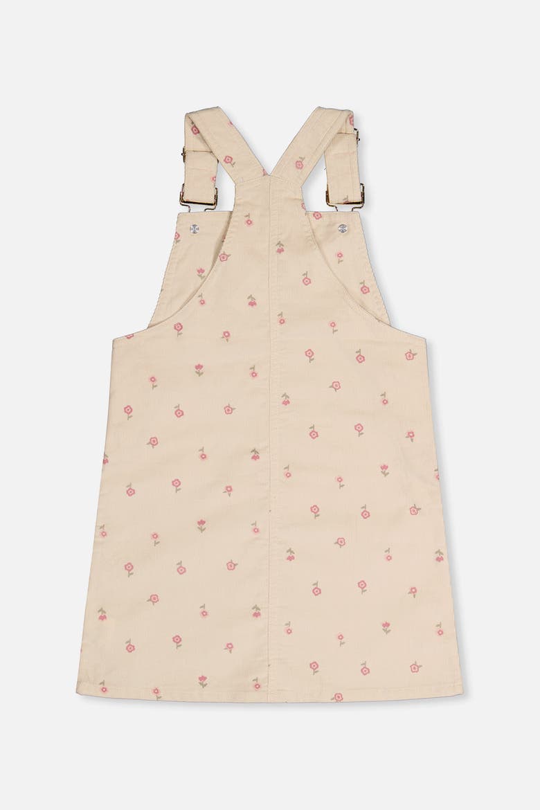 Corduroy Adjustable Strap Overall Dress, Alternate, color, Beige Floral Print