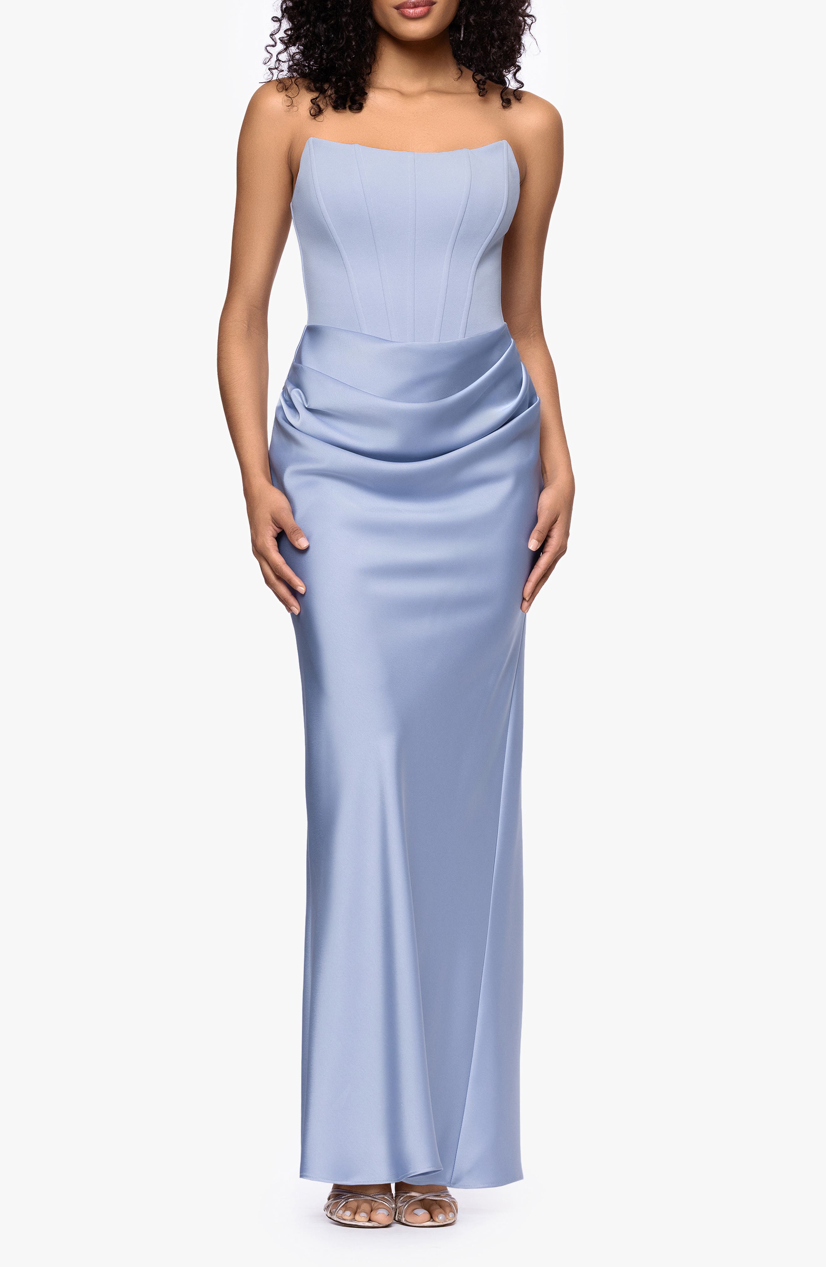 Strapless Mixed Media Gown - image 5