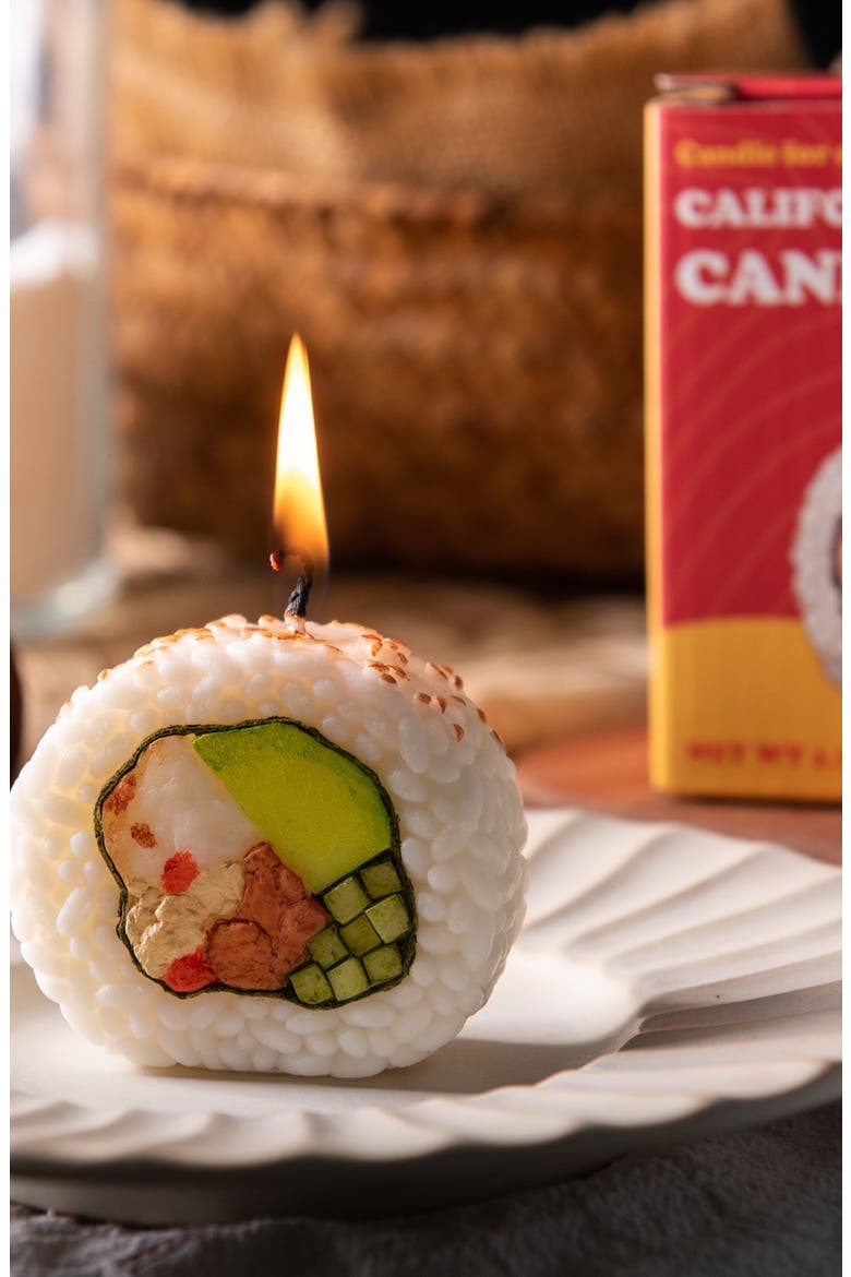 California Roll Sushi Candle, Alternate, color, White