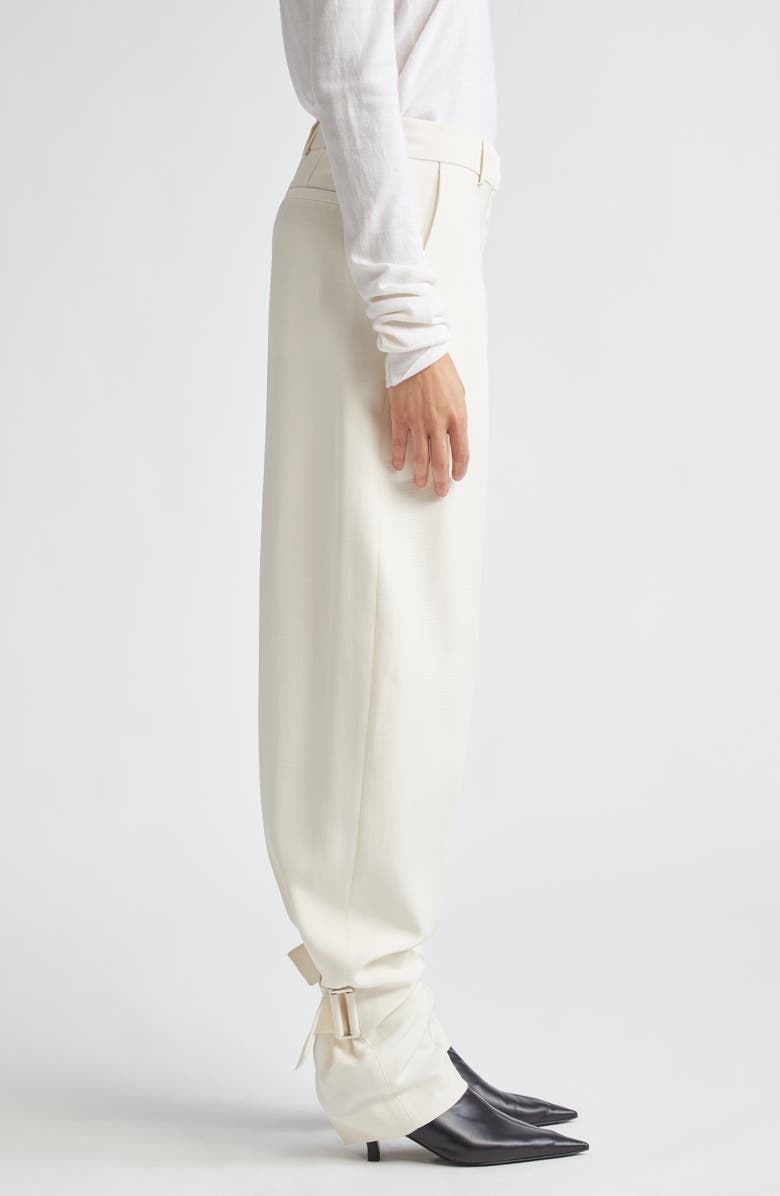 TOTEME Slouch Buckle Barrel Leg Wool Blend Trousers, Alternate, color,