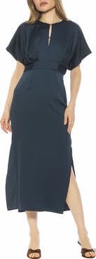 Alexia Admor Sylvi Draped Sleeve Midi Dress