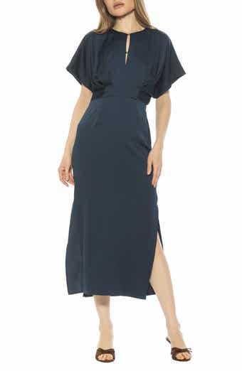 Alexia Admor Sylvi Draped Sleeve Midi Dress