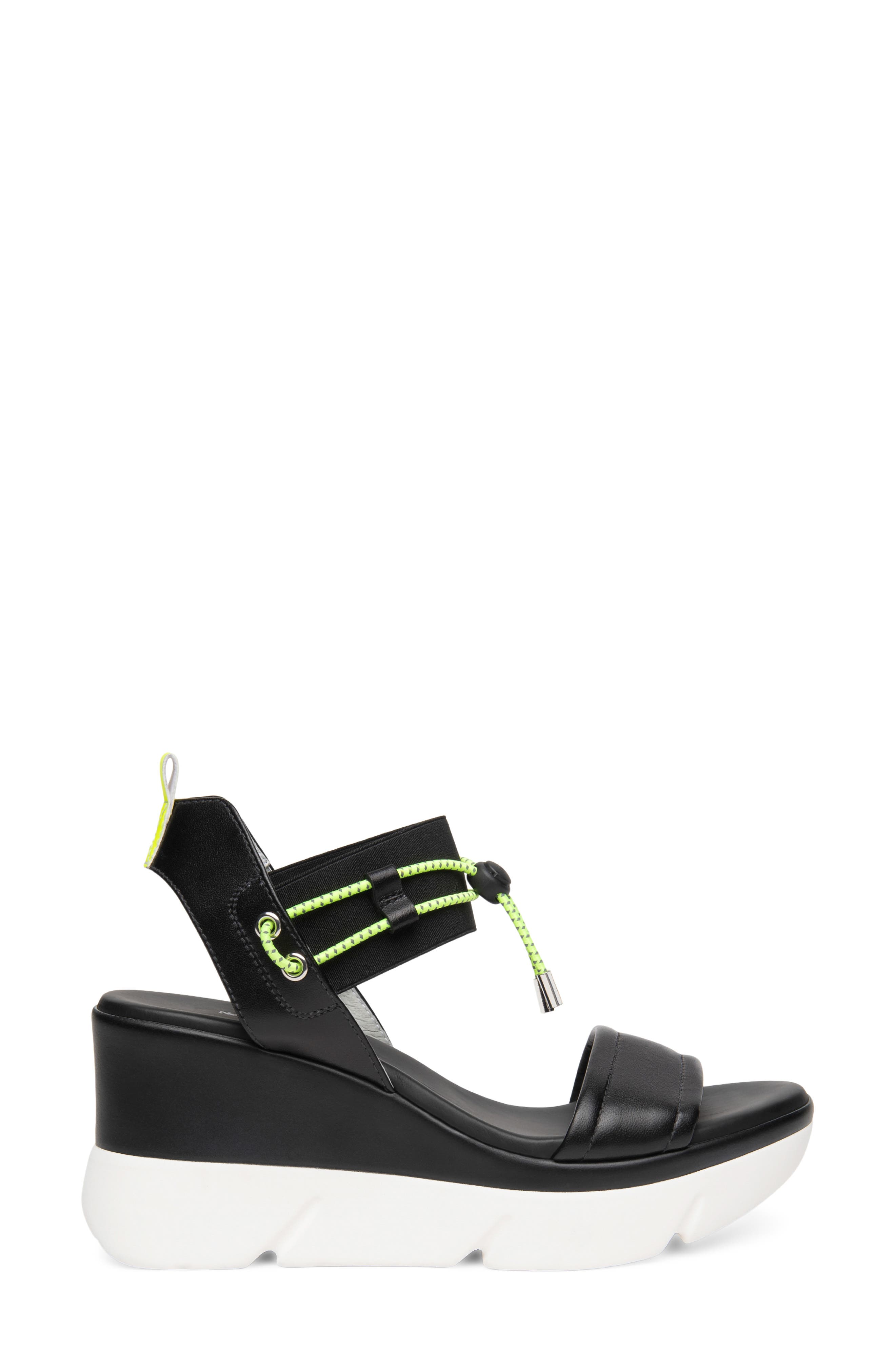 NeroGiardini Platform Wedge Sandal, Alternate, color, Black