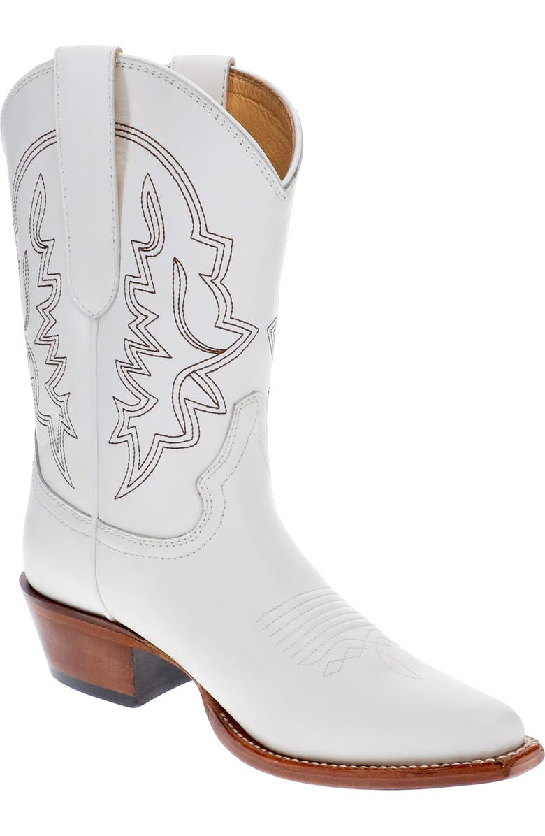 Malibu Beach Women's Premium Western Leather Boots Michelle, Alternate, color, White