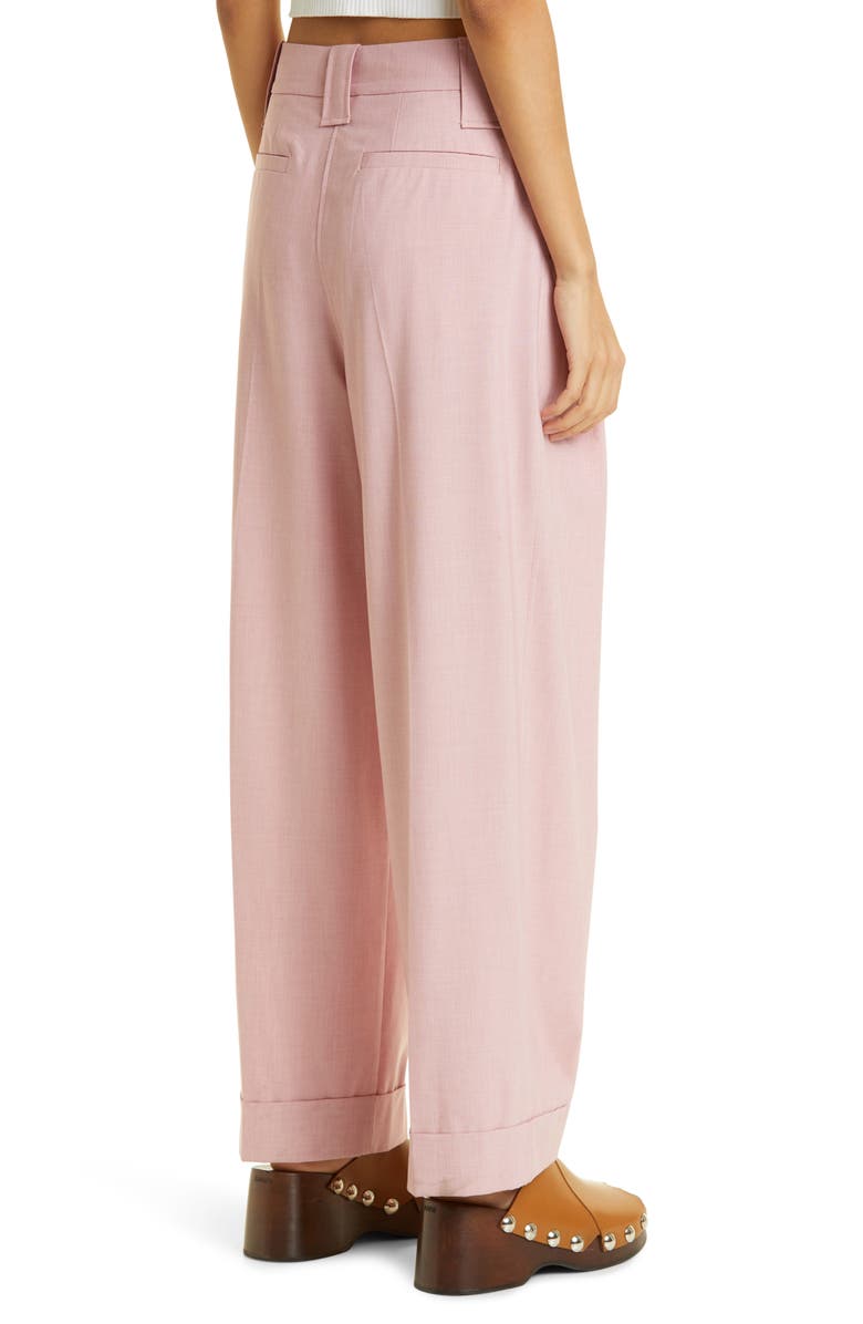 Ganni Drapey Pleated Cuff Trousers, Alternate, color,