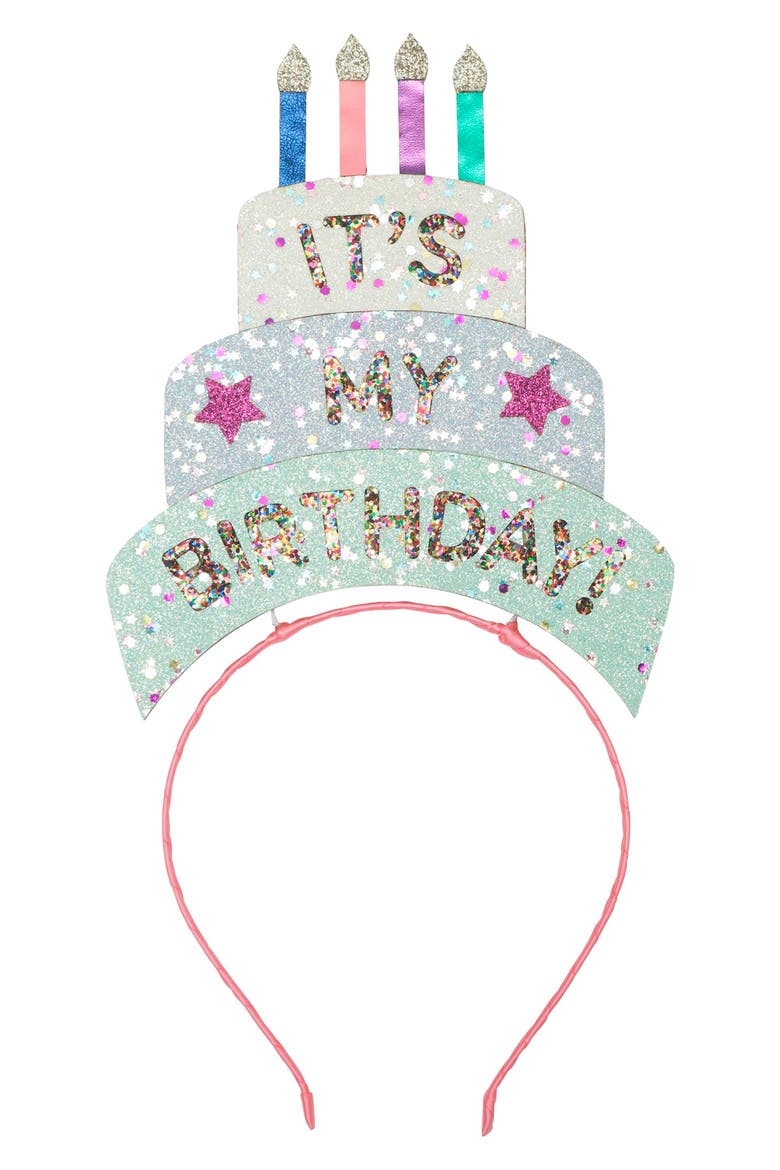 Kids' Birthday Cake Headband, Main, color, LIGHT/ PASTEL PINK