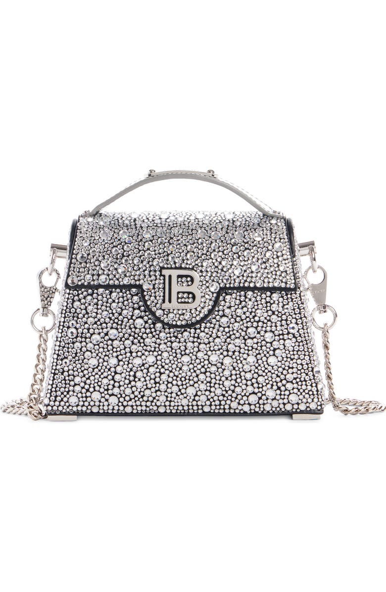 Balmain B-Buzz Dynasty Crystal Embellished Top Handle Bag, Main, color,
