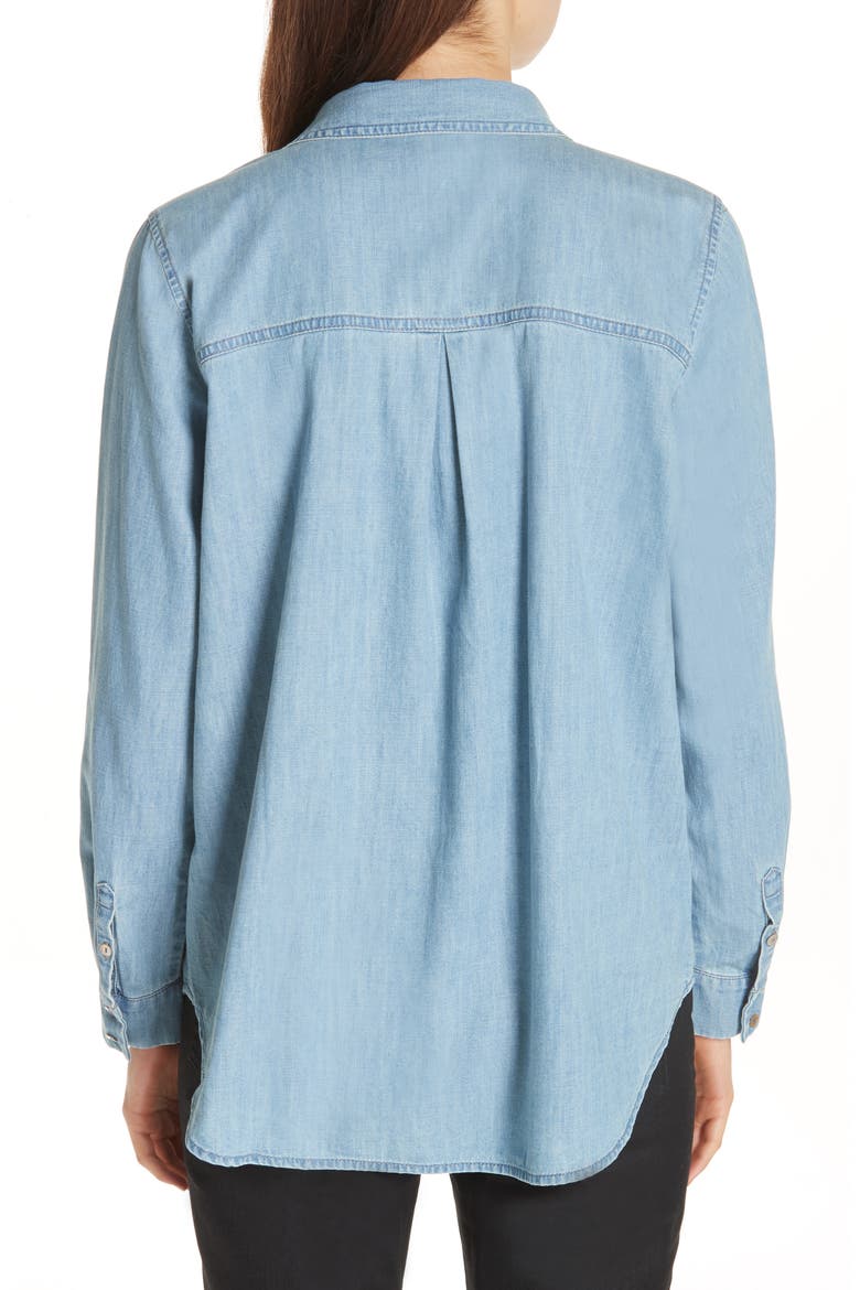 Organic Cotton Chambray Shirt, Alternate, color, BLUE STAR