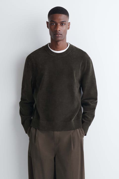 Cotton-chenille Crew-neck Sweater