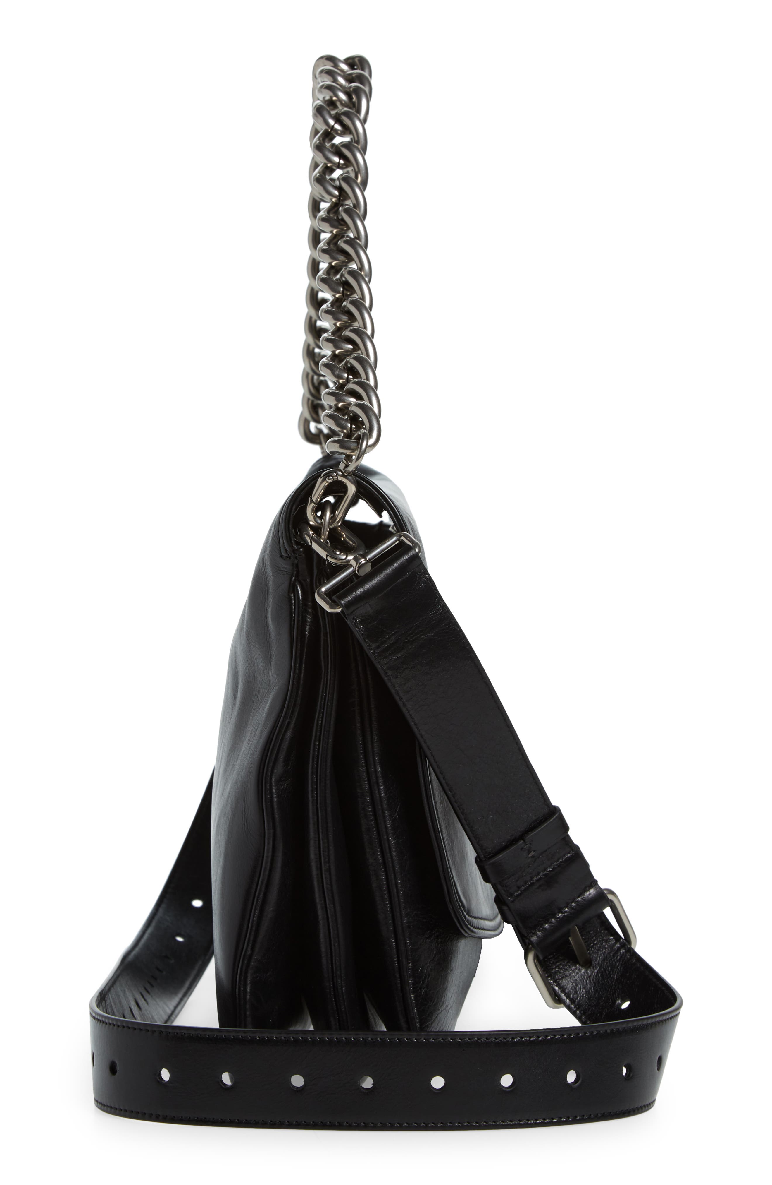 Balenciaga BB Soft Flap Leather Crossbody Bag, Alternate, color, 