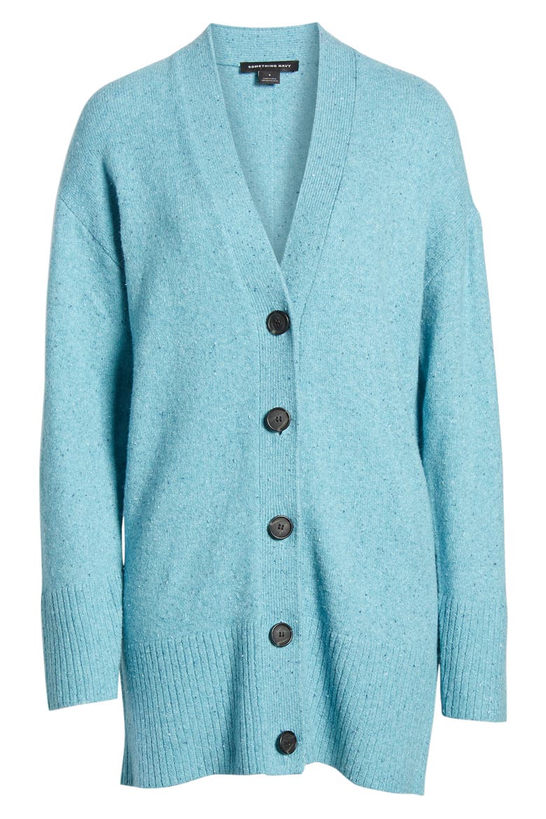Cozy V-Neck Cardigan (Nordstrom Exclusive), Alternate, color, TEAL SICILY COMBO