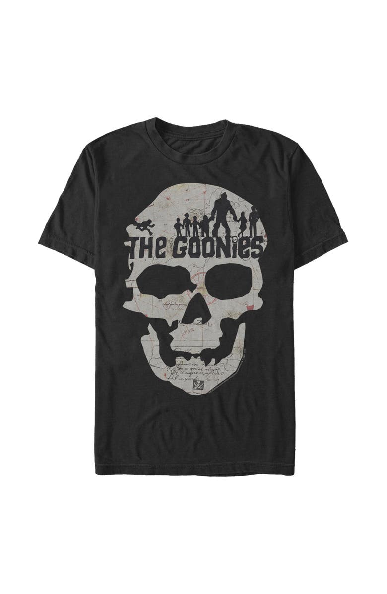 The Goonies Men's The Goonies Skull Map Logo  Graphic T-Shirt, Main, color, Black