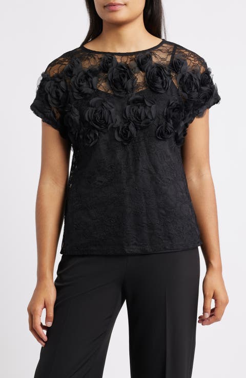 Rosettes & Lace Top (Regular & Petite)