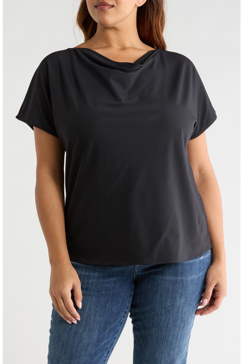 Ensley Cowl Neck Top, Main, color, BLACK