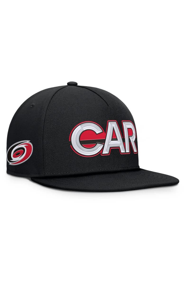 FANATICS Men's Fanatics Black Carolina Hurricanes Authentic Pro Rink Team Code Snapback Hat, Main, color, Black