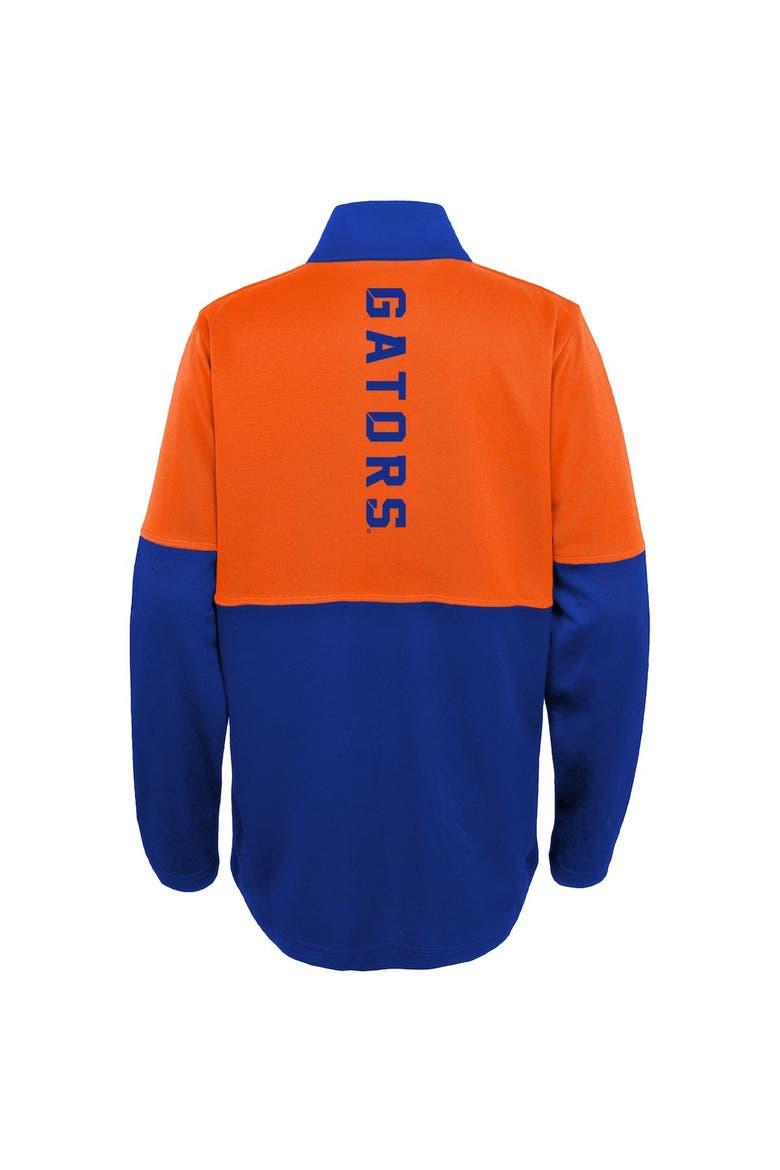 Youth Royal/Orange Florida Gators Quick Snap Spine Print Quarter-Zip Jacket, Alternate, color, Royal