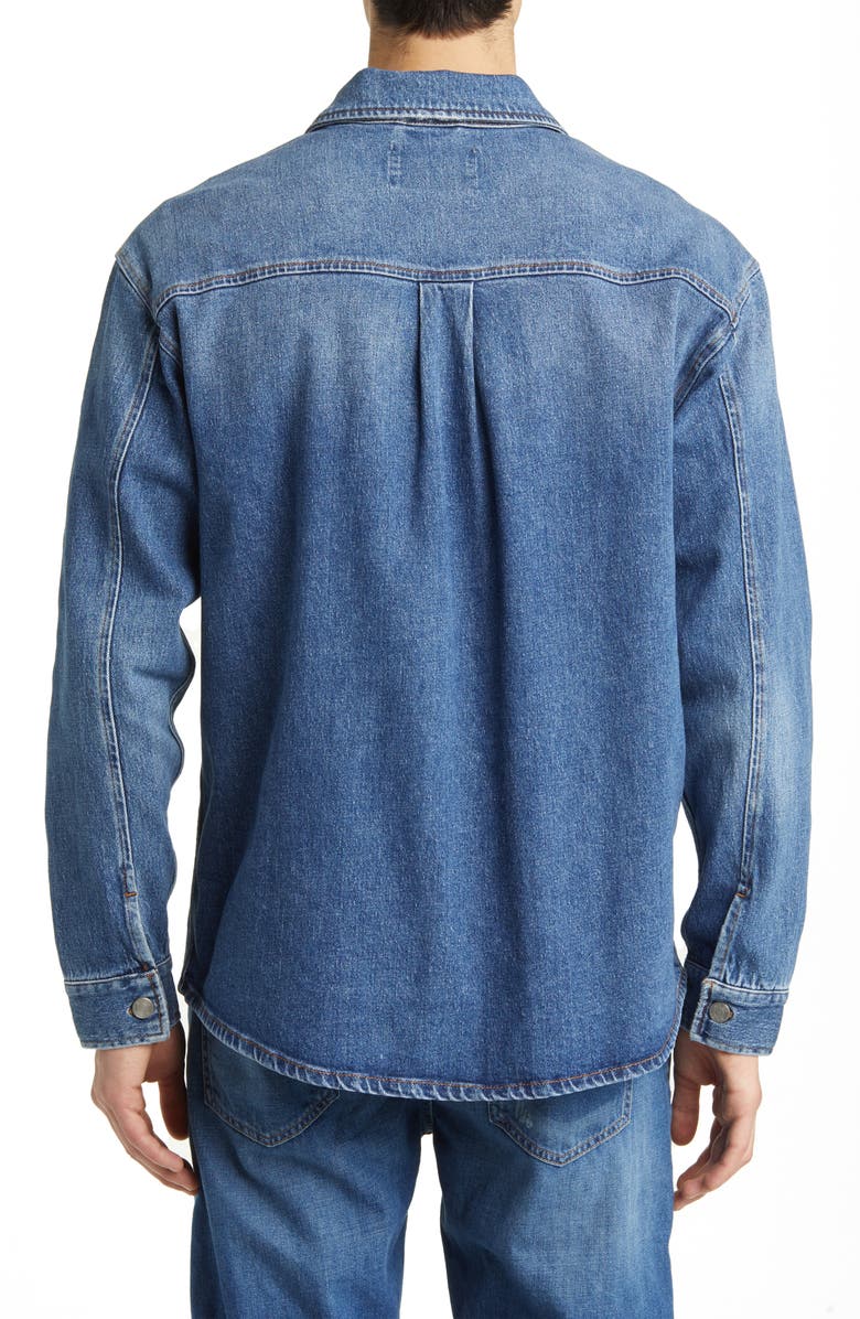 NN07 Roger 1871 Distressed Stretch Denim Overshirt, Alternate, color, 