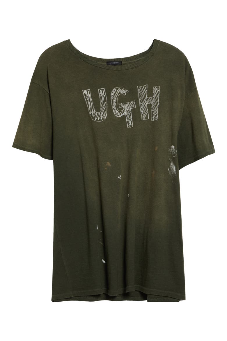 Ugh Paint Splattered Cotton & Cashmere Graphic T-Shirt, Alternate, color, BLACK