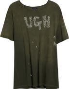 R13 Ugh Paint Splattered Cotton & Cashmere Graphic T-Shirt