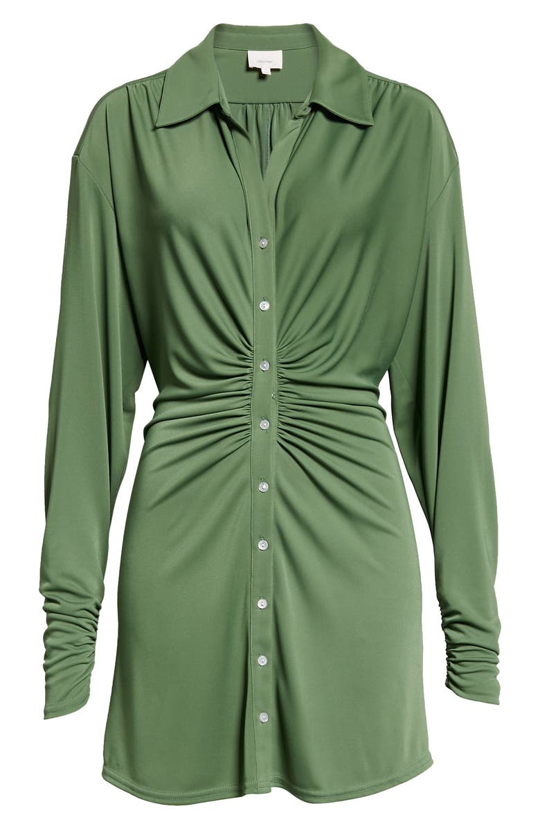 Cinq à Sept Arden Ruched Long Sleeve Shirtdress, Alternate, color,