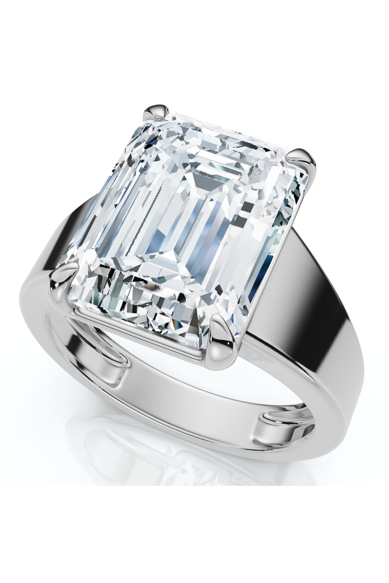 Certified 6Ct Emerald Cut Stephanie Diamond Engagement Ring 14k Gold Lab Grown, Alternate, color, 14k White Gold
