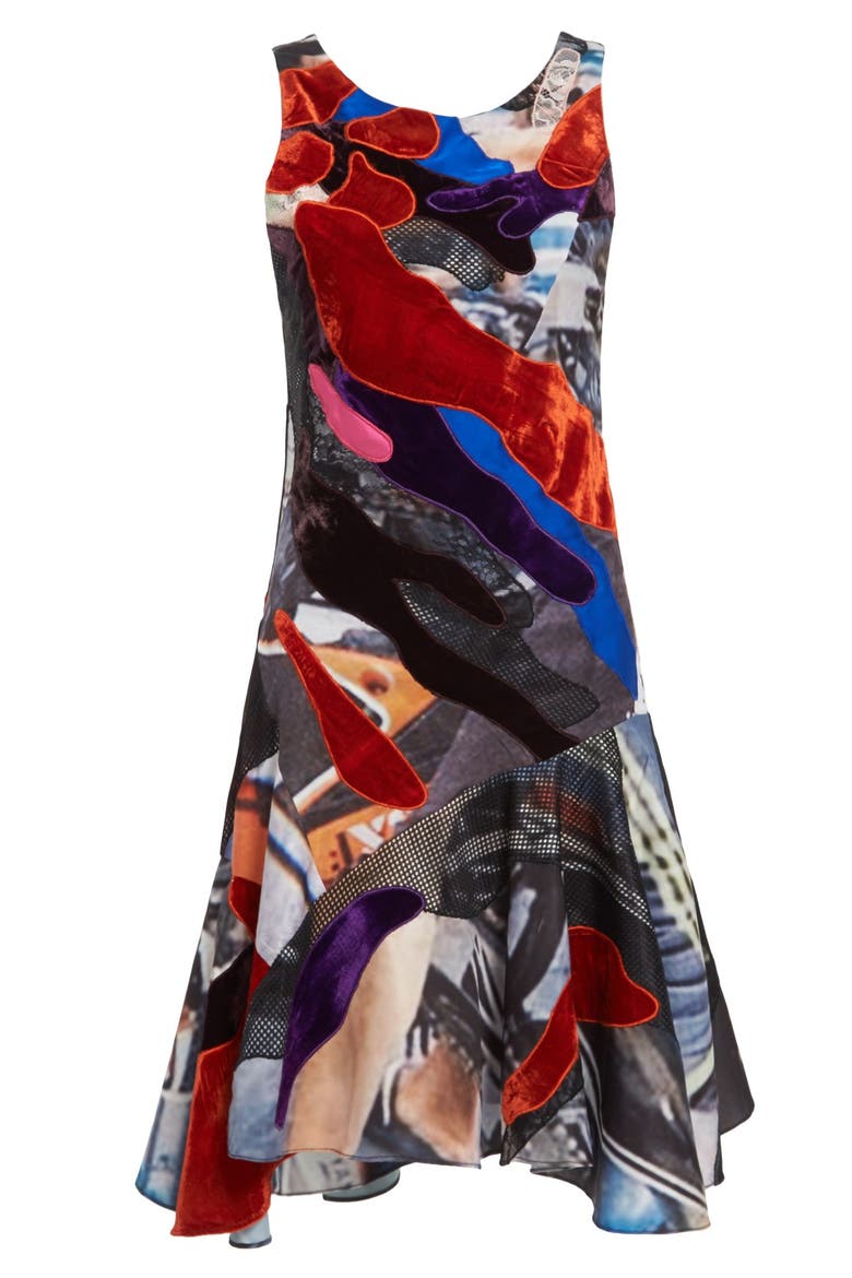 Mixed Media Tank Dress, Alternate, color, MULTI