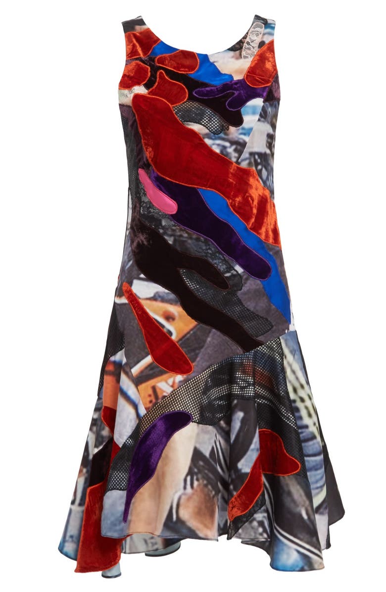Koché Mixed Media Tank Dress, Alternate, color, 
