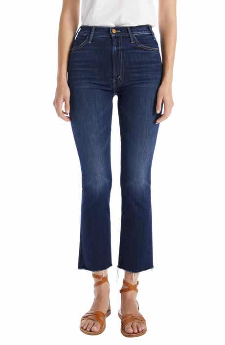 MOTHER The Hustler Fray Ankle Bootcut Jeans