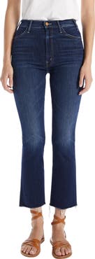 MOTHER The Hustler Fray Ankle Bootcut Jeans