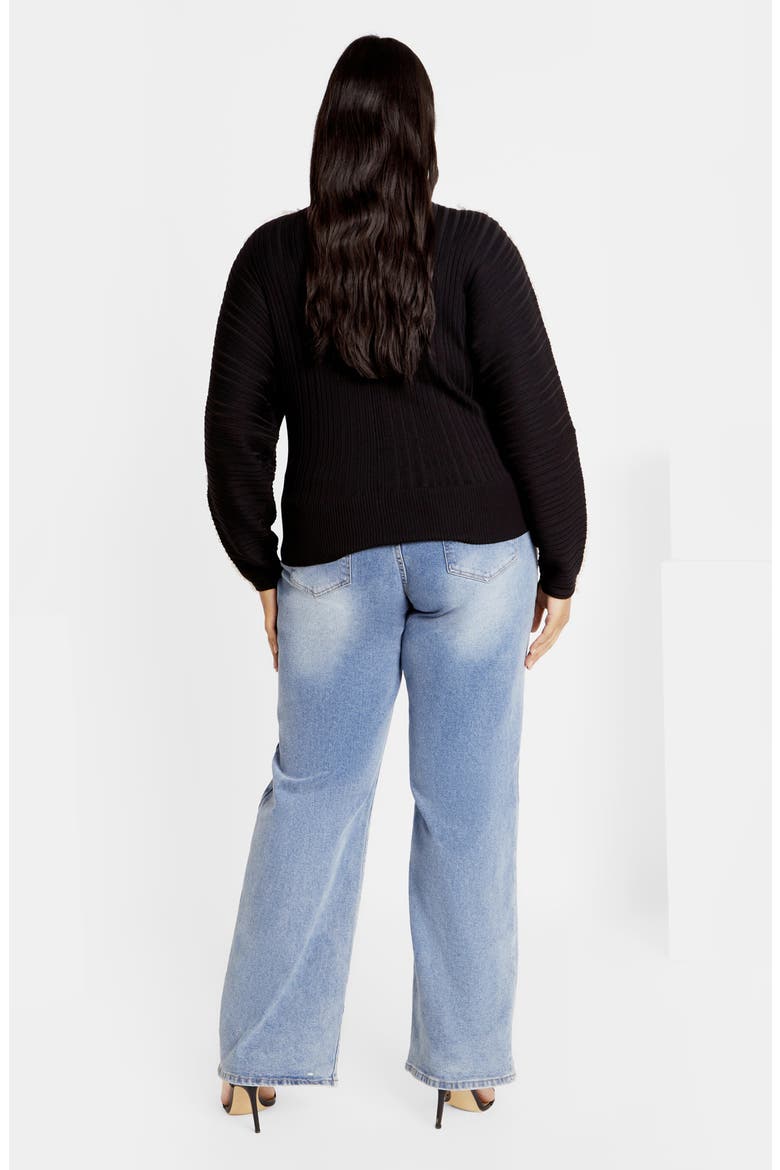 Miranda Funnel Neck Sweater, Alternate, color, BLACK