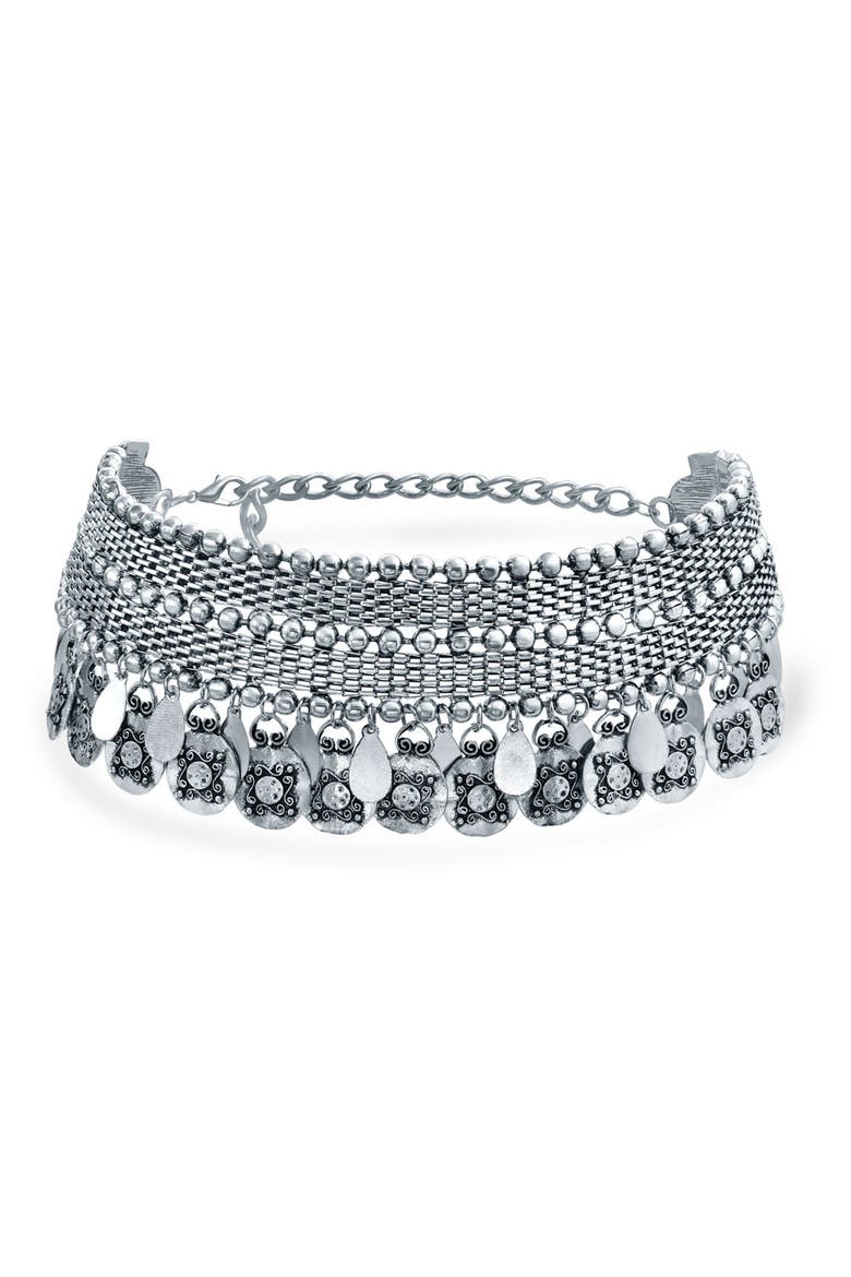 Southwestern Inspired Charm Necklace, Main, color, GREY