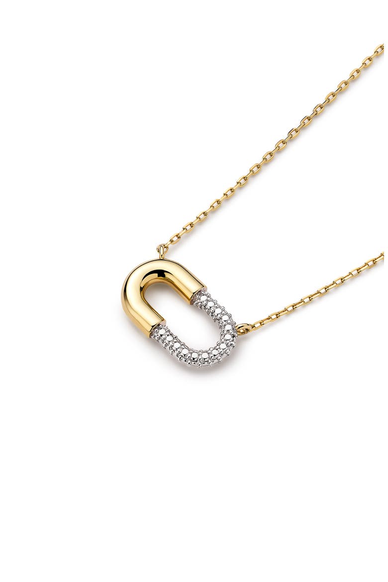 Black Mini Micropavé Necklace, Alternate, color, GOLD / SILVER / CLEAR