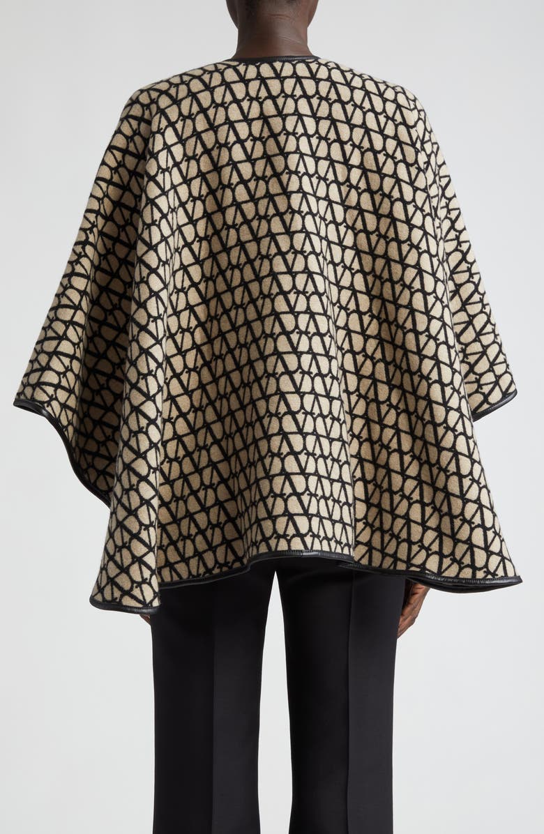 Valentino Garavani VLOGO Toile Iconographe Virgin Wool & Cashmere Cape, Alternate, color,