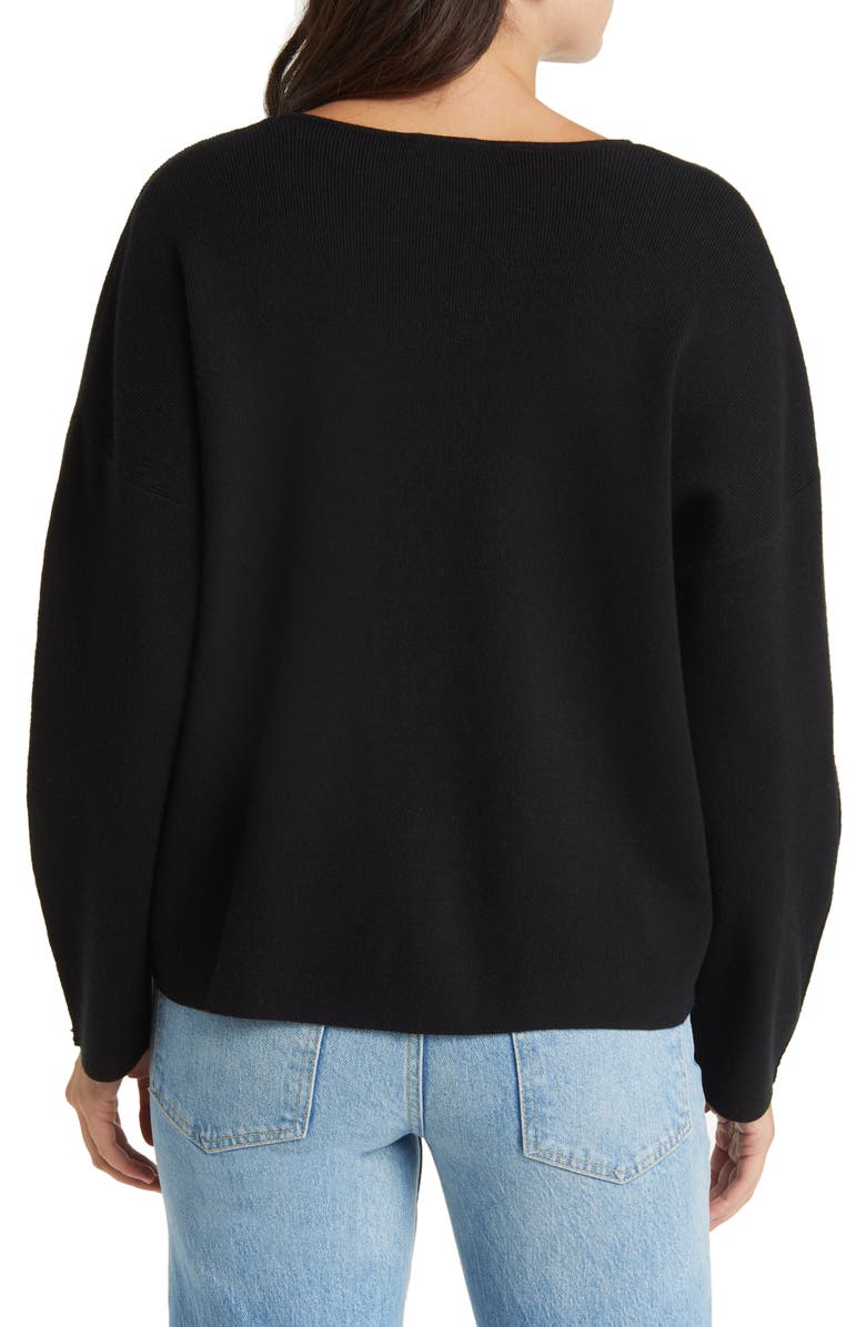 Rails Hollyn V-Neck Sweater, Alternate, color, Black