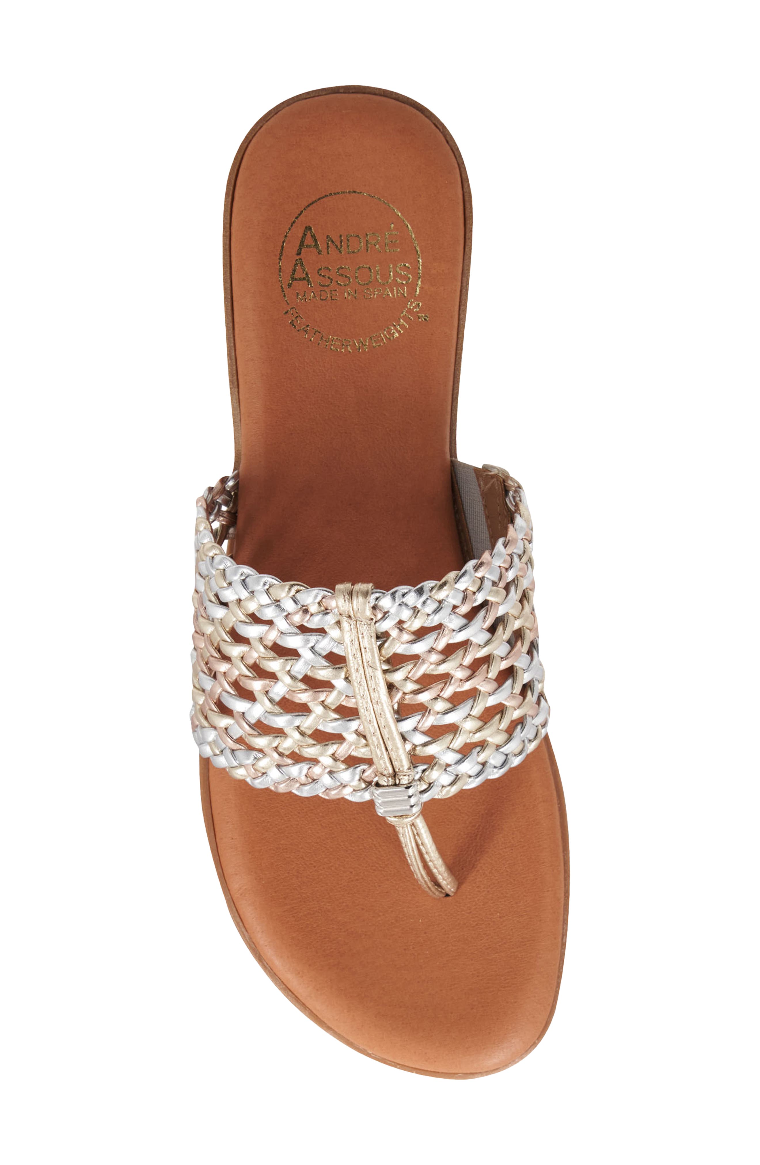 André Assous Nice Woven Sandal, Alternate, color, Metallic Multi
